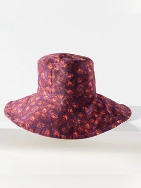 Anthropologie Romualda Anemona Gran Big Bucket Hat Reversible Beach One Size New
